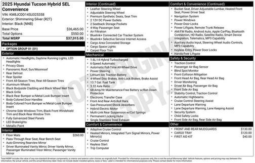 2025 Hyundai TUCSON Hybrid SEL Convenience