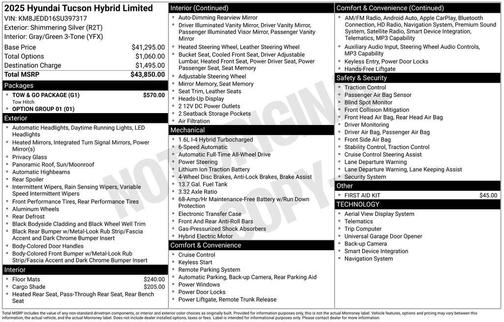 2025 Hyundai TUCSON Hybrid Limited