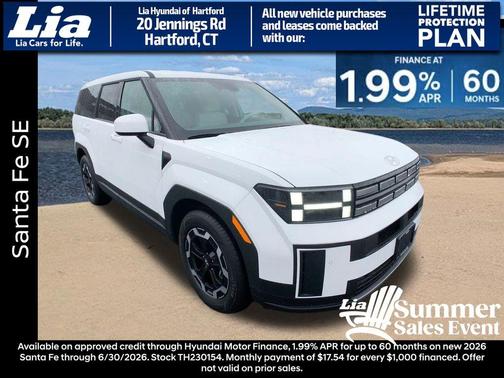 Serenity White 2026 Hyundai SANTA FE SE