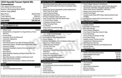 2023 Hyundai TUCSON Hybrid SEL Convenience