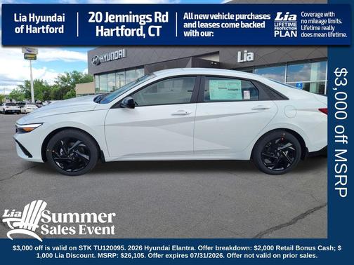 Serenity White 2026 Hyundai ELANTRA Sport