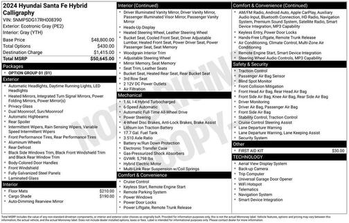 2024 Hyundai SANTA FE HEV Calligraphy