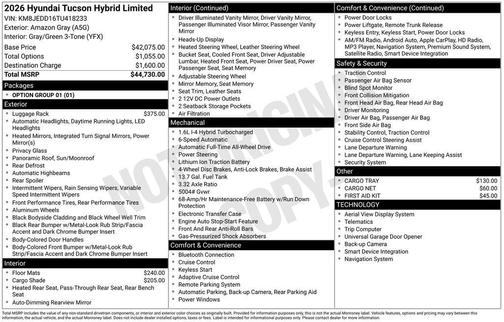 2026 Hyundai TUCSON Hybrid Limited