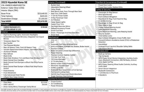 Cyber Silver 2023 Hyundai KONA SE