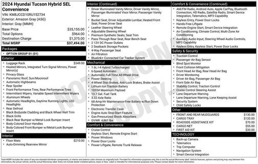 Amazon Gray 2024 Hyundai TUCSON Hybrid SEL Convenience