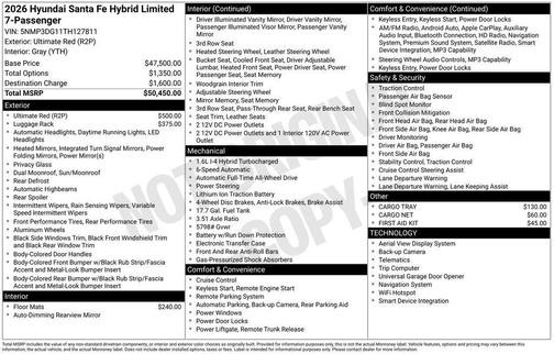 Ultimate Red 2026 Hyundai SANTA FE Limited