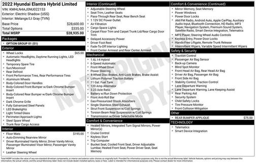 2022 Hyundai ELANTRA HEV Limited