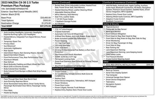 2023 Mazda CX-30 2.5 Turbo Premium Plus Package