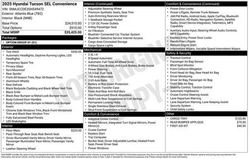 2025 Hyundai TUCSON SEL Convenience
