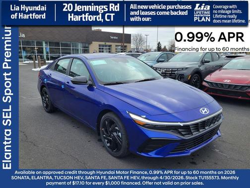 Intense Blue 2026 Hyundai ELANTRA Sport