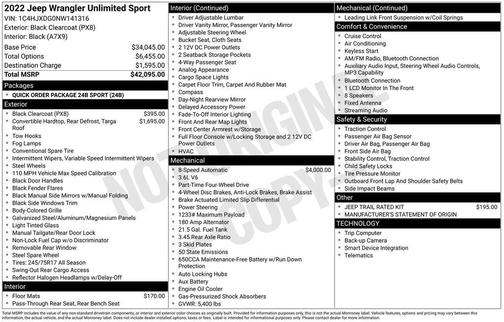 2022 Jeep Wrangler Unlimited Sport