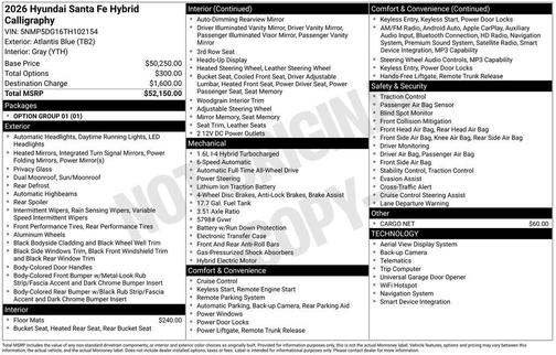 2026 Hyundai SANTA FE HEV Calligraphy