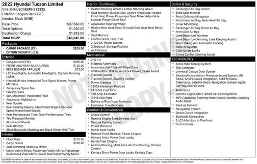 Calypso Red 2023 Hyundai TUCSON Limited