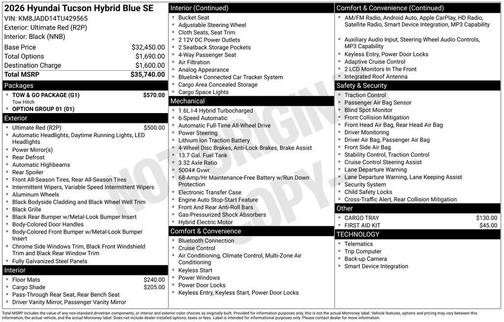 2026 Hyundai TUCSON Hybrid Blue SE