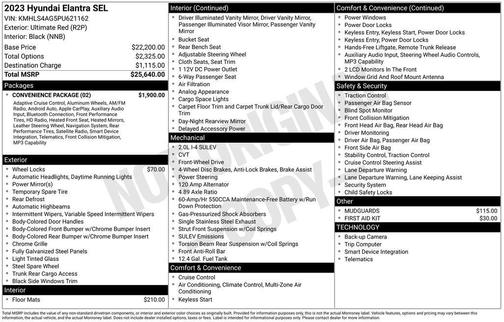 Ultimate Red 2023 Hyundai ELANTRA SEL
