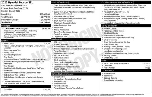 Portofino Gray 2023 Hyundai TUCSON SEL