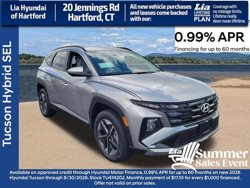 Shimmering Silver 2026 Hyundai TUCSON Hybrid SEL
