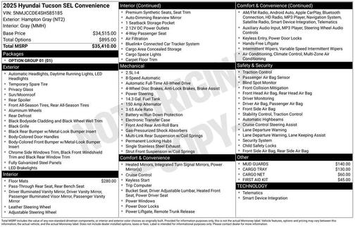 2025 Hyundai TUCSON SEL Convenience