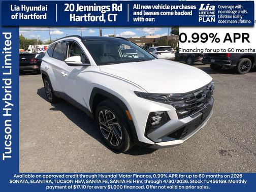 Creamy White Pearl 2026 Hyundai TUCSON Hybrid Limited