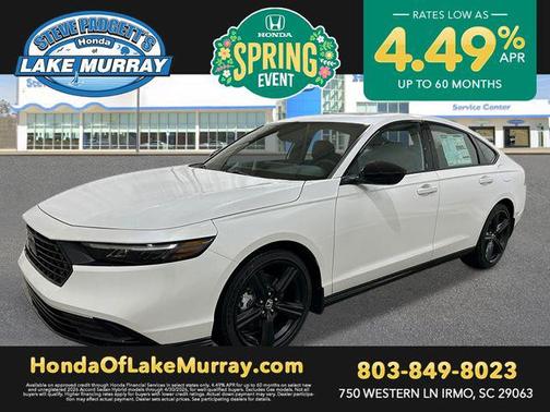 Platinum White Pearl 2026 Honda Accord Hybrid Sport-L