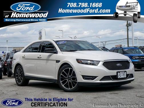White Platinum Metallic Tri-Coat 2017 Ford Taurus SHO