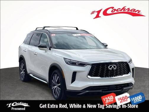 Majestic White/Black Obsidian 2023 INFINITI QX60 AUTOGRAPH