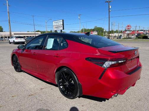 Red 2022 Toyota Camry Hybrid XSE