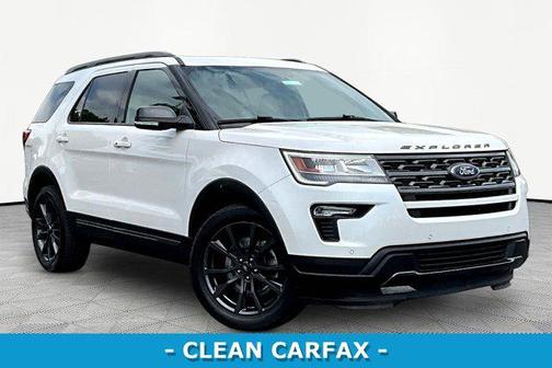 White Platinum Clearcoat Metallic 2019 Ford Explorer XLT