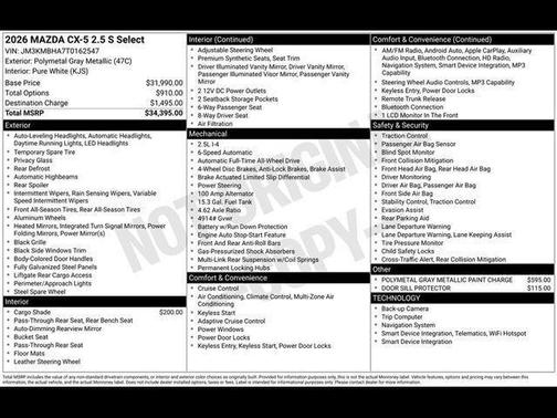 Polymetal Gray Metallic 2026 Mazda CX-5 Select