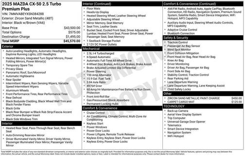 Zircon Sand Metallic 2025 Mazda CX-50 2.5 Turbo Premium Plus Package