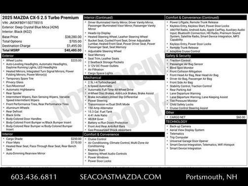 2025 Mazda CX-5 2.5 Turbo Premium Package