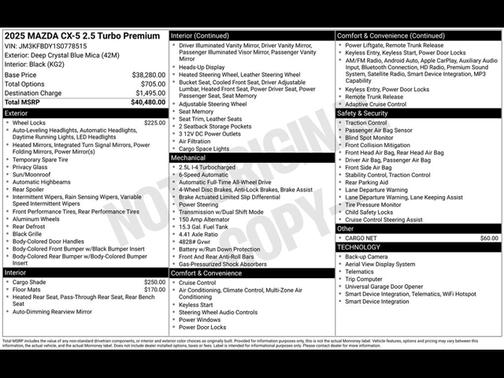 2025 Mazda CX-5 2.5 Turbo Premium Package