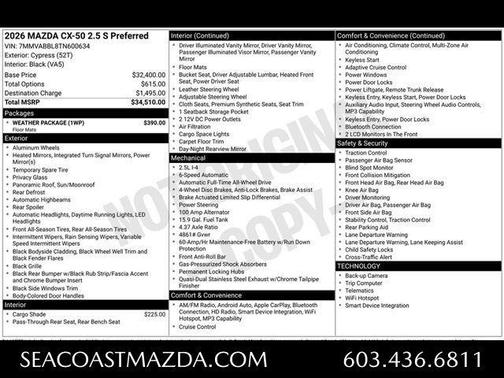 Cypress 2026 Mazda CX-50 2.5 S PREFERRED