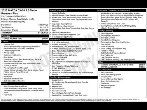 2023 Mazda CX-50 2.5 Turbo Premium Plus Package