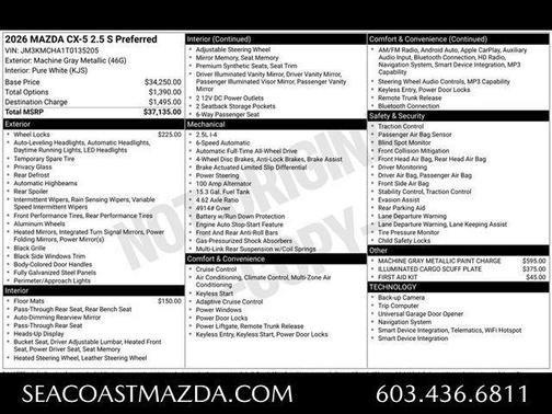 Machine Gray Metallic 2026 Mazda CX-5 Preferred
