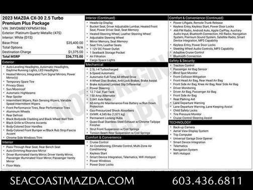 Platinum Quartz Metallic 2023 Mazda CX-30 2.5 Turbo Premium Plus Package