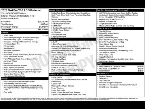2023 Mazda CX-5 2.5 S Preferred Package