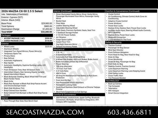 Cypress 2026 Mazda CX-50 2.5 S SELECT