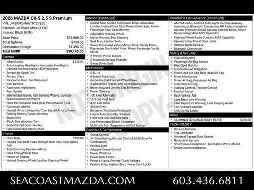 Jet Black Mica 2026 Mazda CX-5 Preferred