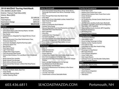 2018 Mazda Mazda3 Touring