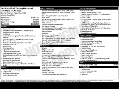 2018 Mazda Mazda3 Touring