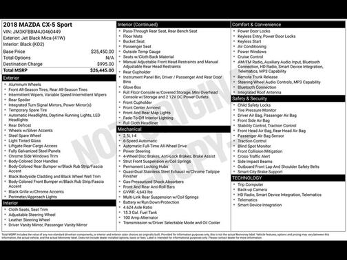 2018 Mazda CX-5 Sport