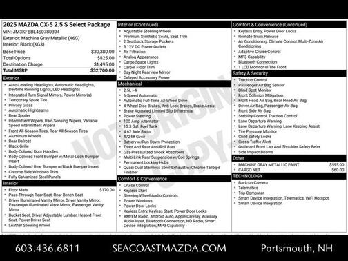 2025 Mazda CX-5 2.5 S Select Package