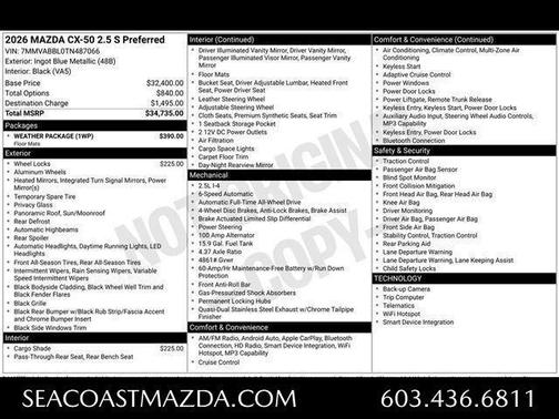 Ingot Blue Metallic 2026 Mazda CX-50 2.5 S PREFERRED