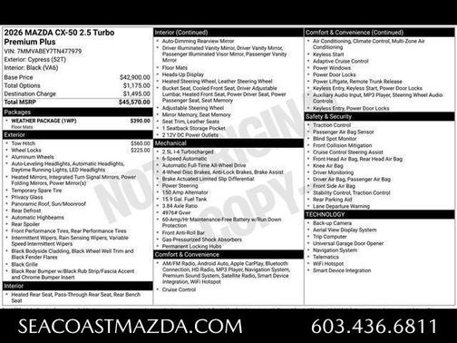 Cypress 2026 Mazda CX-50 2.5 TURBO PREMIUM PLUS