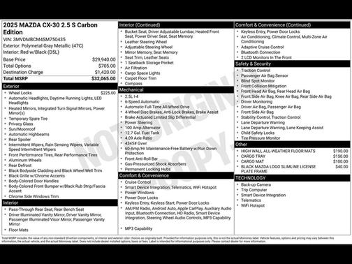 2025 Mazda CX-30 2.5 S Carbon Edition