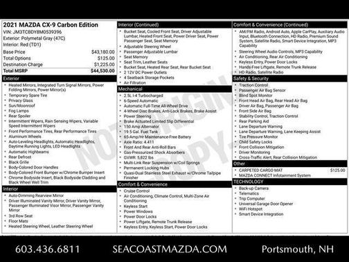 2021 Mazda CX-9 Carbon Edition