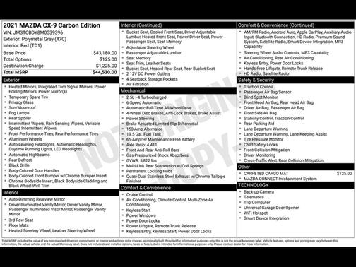 2021 Mazda CX-9 Carbon Edition