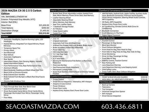 Polymetal Gray Metallic 2026 Mazda CX-30 2.5 S Carbon Edition