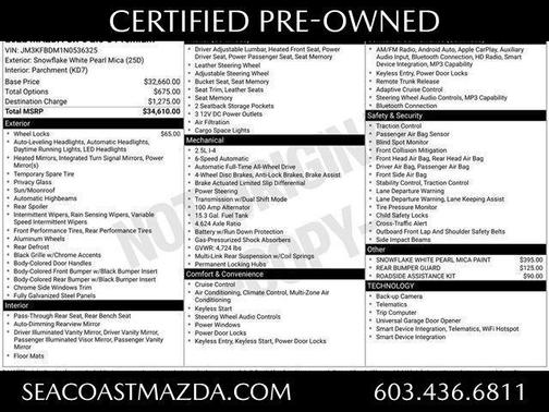 Snowflake White Pearl Mica 2022 Mazda CX-5 2.5 S Premium